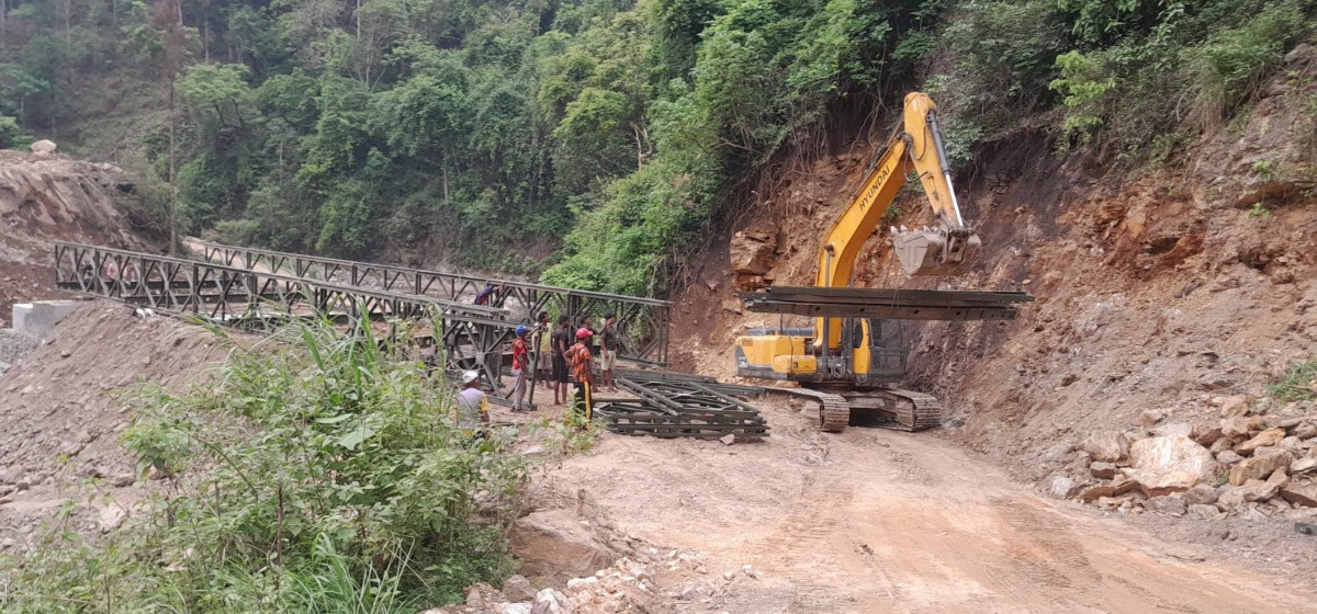 पुवाखोलामा बेलिब्रिज निर्माण अन्तिम चरणमा
