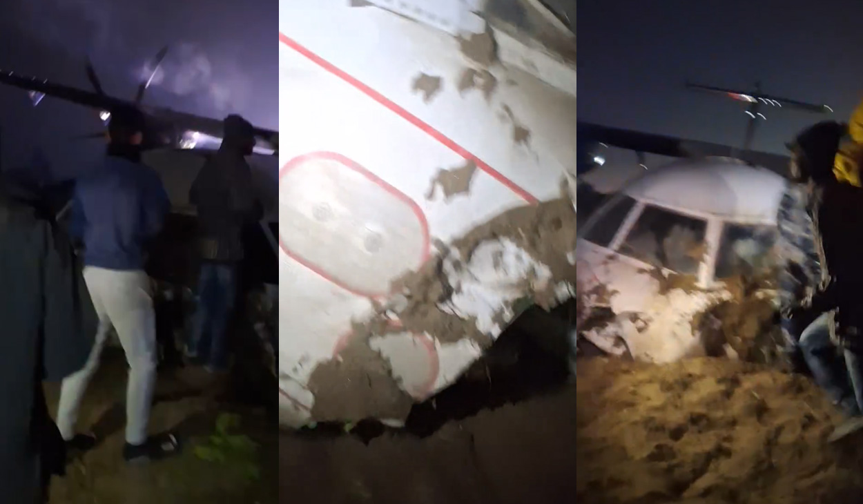 भद्रपुर विमानस्थलमा बुद्ध एयरको विमान धावनमार्गबाट चिप्लियो