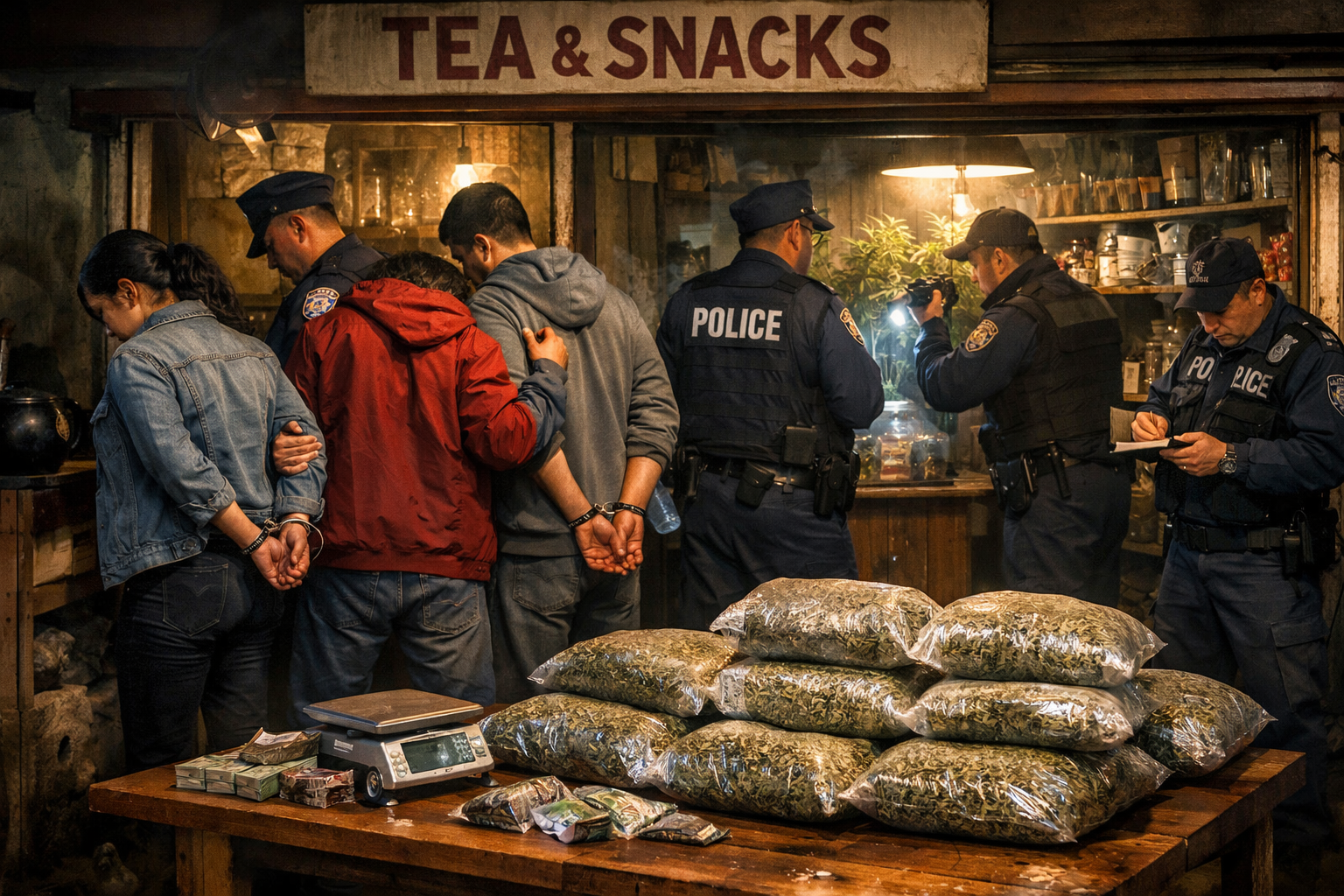 विराटनगरमा चिया पसलको आवरणमा गाँजाको धन्दा : ३ जना पक्राउ, ७ किलोभन्दा बढी बरामद