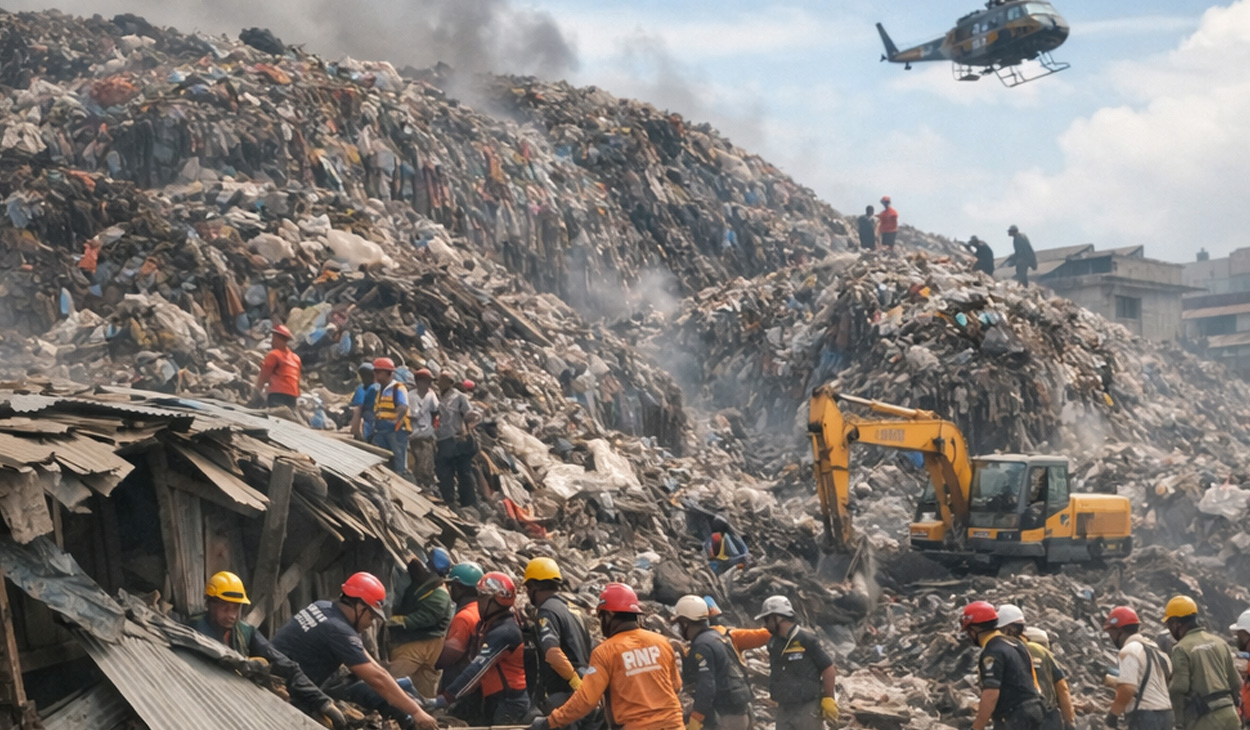 फोहोरको थुप्रो भासिँदा दुईको मृत्यु, दर्जनौँ बेपत्ता