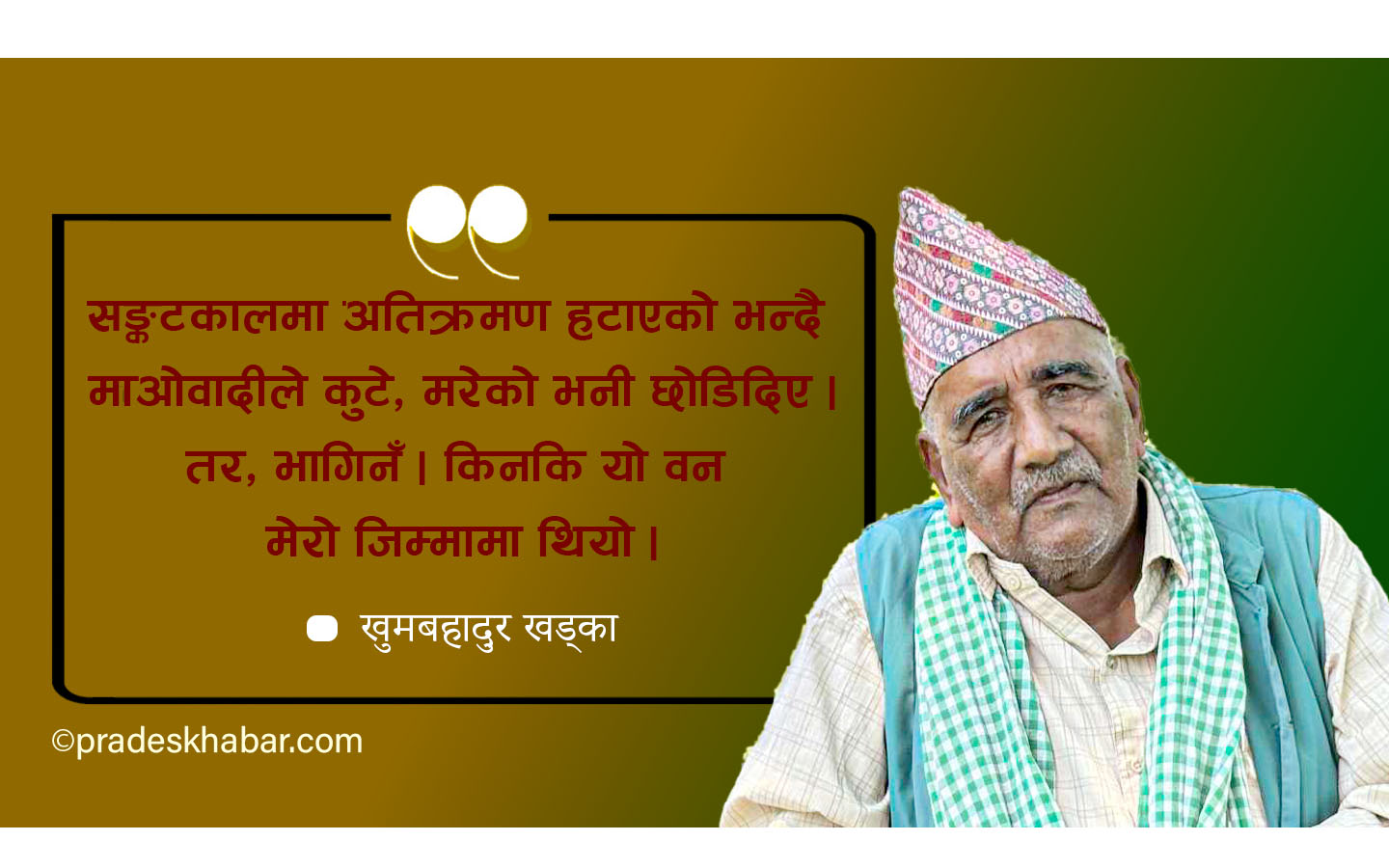 वनसँग बाँधिएको जीवन : खुमबहादुरको दुई दशकको हरियो यात्रा