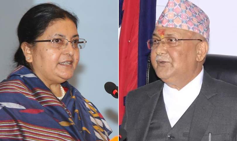 पूर्वराष्ट्रपति भण्डारी लक्षित ओलीको टिप्पणी, एमालेभित्र गुटबन्दी हुन दिइन्न