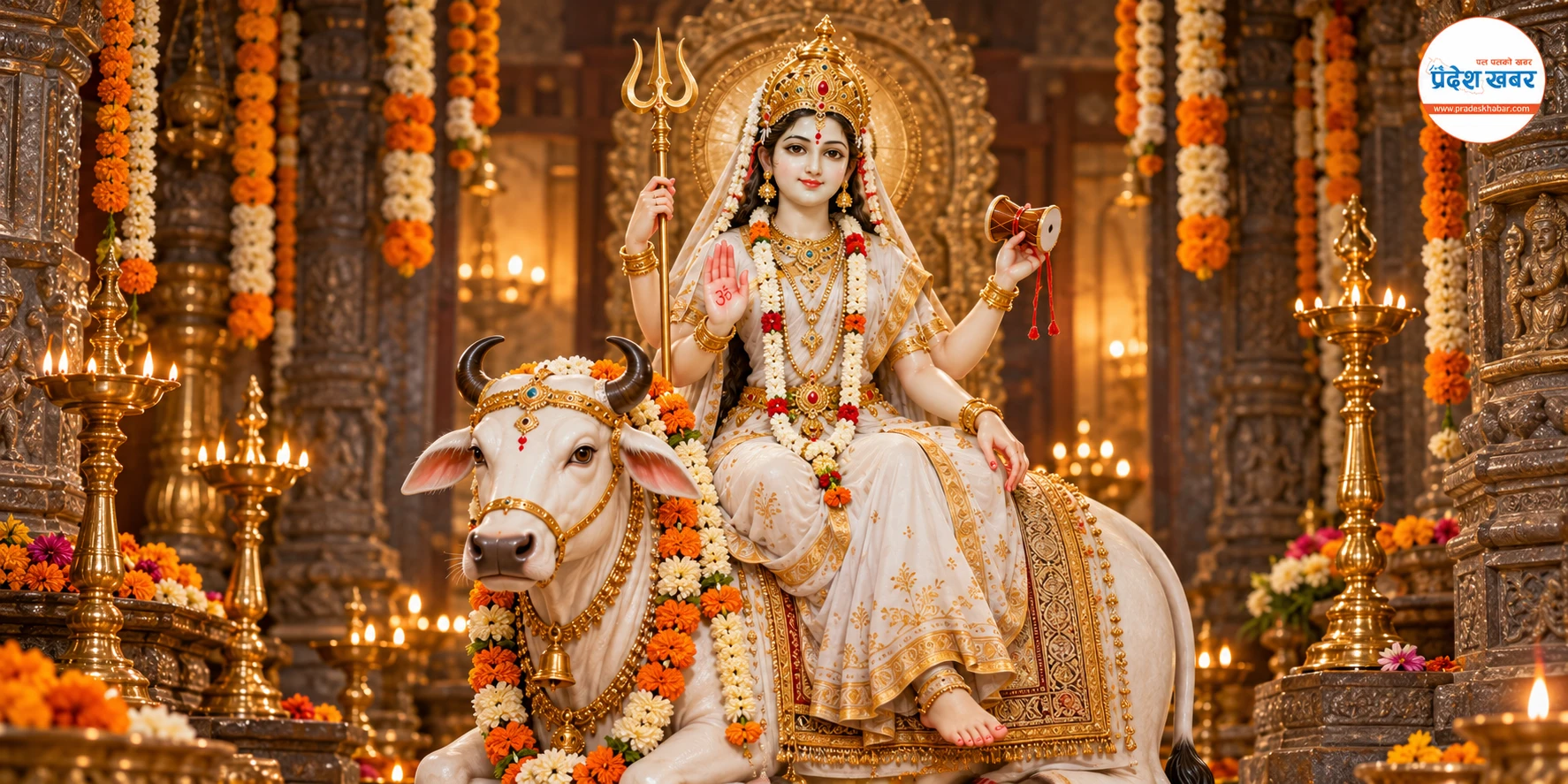 आज महाअष्टमी, महागौरी देवीको पूजा आराधना गरिँदै