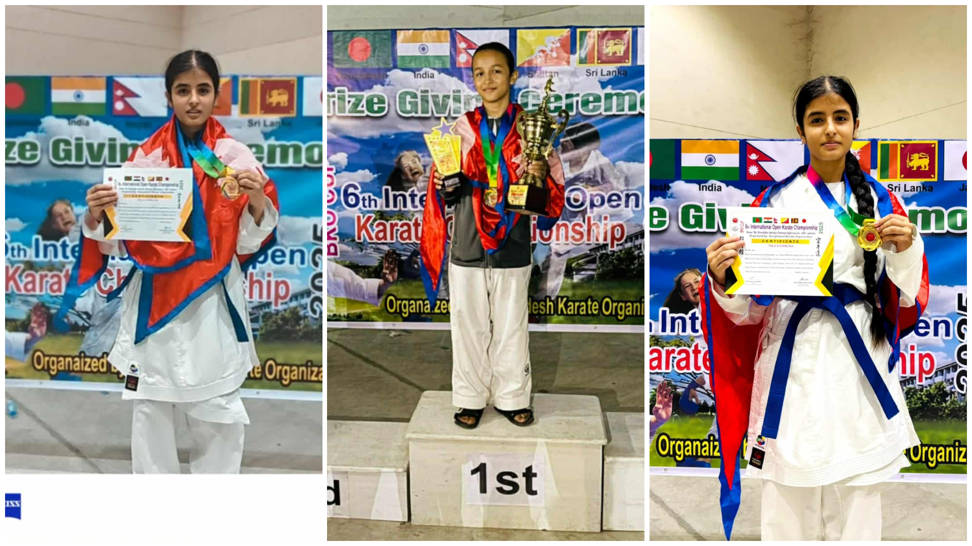 अन्तर्राष्ट्रिय कराते प्रतियोगितामा इटहरी मोडर्न स्कुलकी खुसी र शिल्पाले जितिन् स्वर्ण पदक