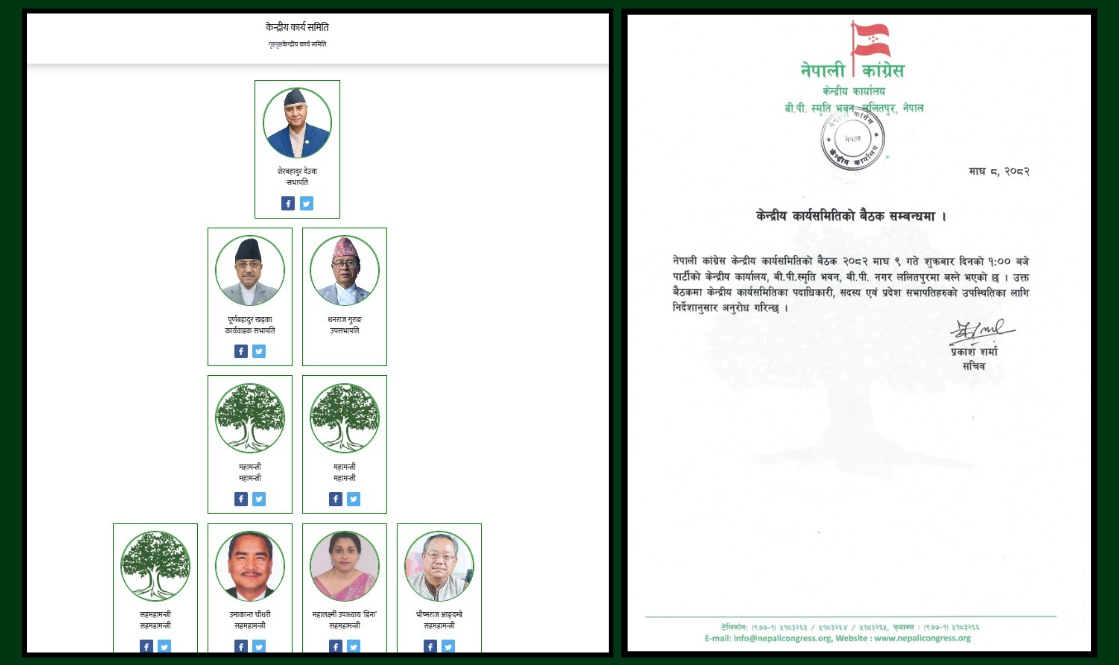 नयाँ कांग्रेसको हातमा पुग्यो फेसबुक पेज, वेबसाइट अझै भएन अपडेट