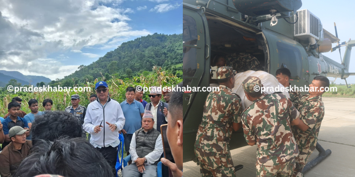 कोशी प्रदेशका मुख्यमन्त्री कार्की राहत लिएर इलाम पुगे (तस्बिरहरू)