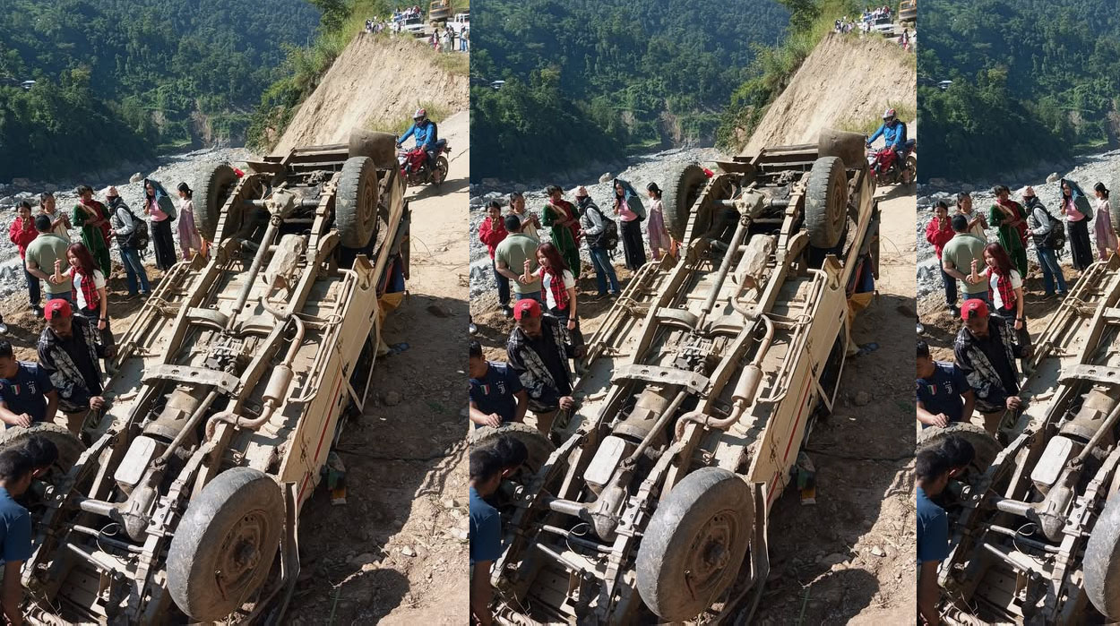 पाँचथरमा पिकअप पल्टियो, चारजना घाइते