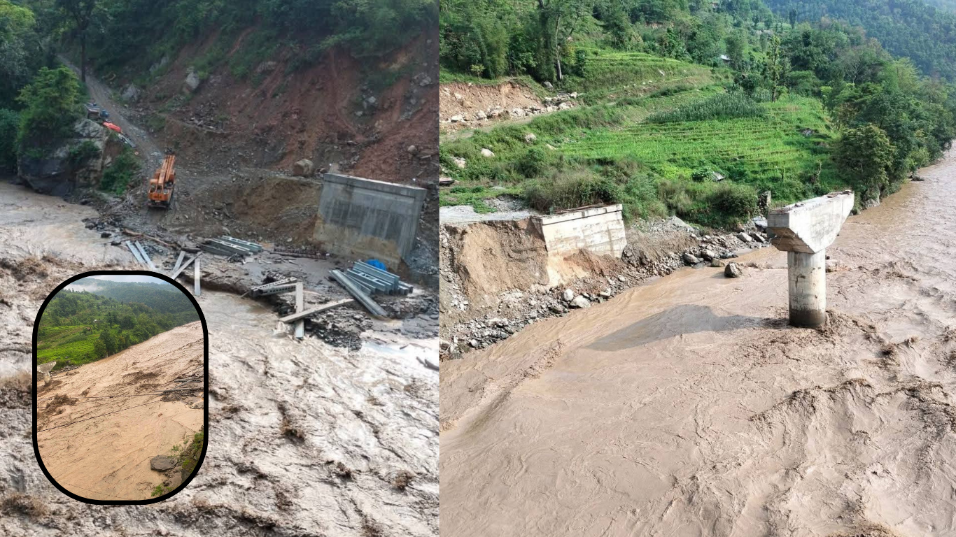 पाँचथरमा बाढीपहिरो: चार परिवार विस्थापित, जलविद्युत् आयोजनामा क्षति