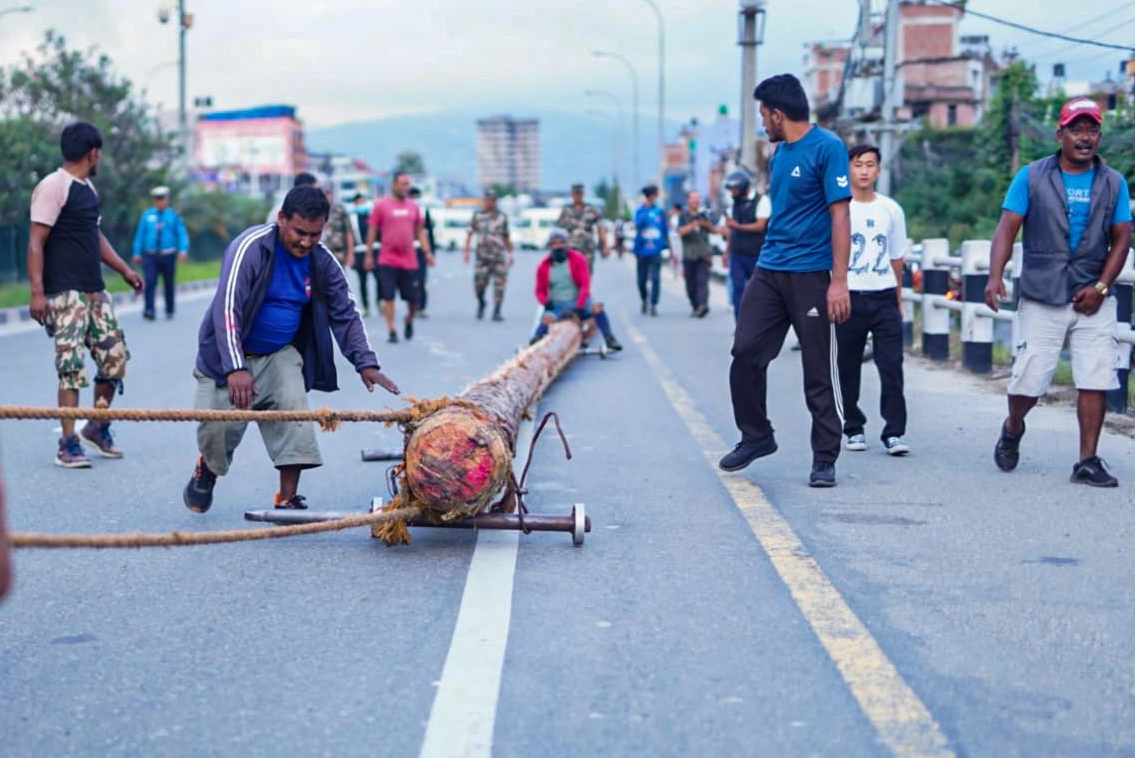 इन्द्र जात्रा: यसिंलाई आज नगर प्रवेश गराई कालभैरव अगाडि राखिँदै