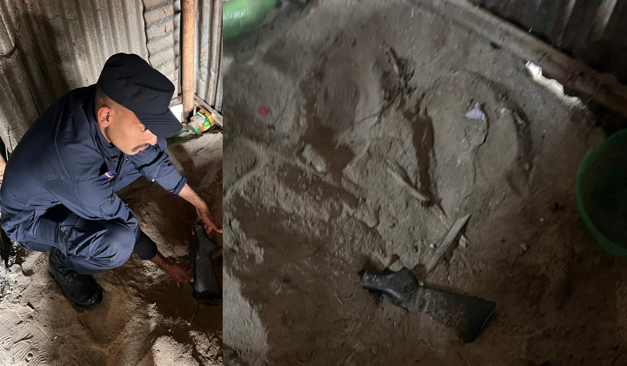 दमकमा लुटिएको सर्टगनको पार्टपुर्जा बरामद, घरधनी फरार