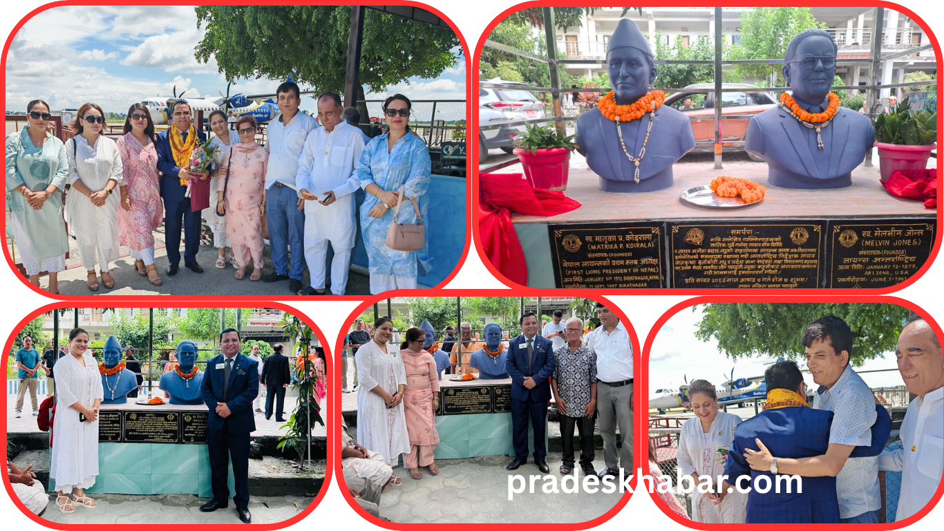 विराटनगरमा पूर्वप्रधानमन्त्री कोइराला र लायन्स संस्थापक मेल्भिनको सालिक अनावरण