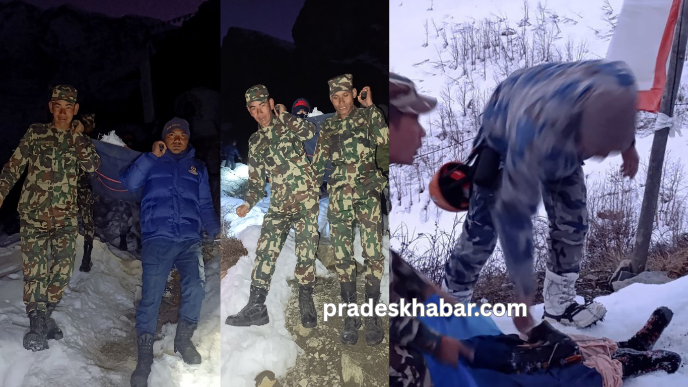 बेपत्ता भारतीय पर्यटकको शवलाई सदरमुकाम ल्याइँदै