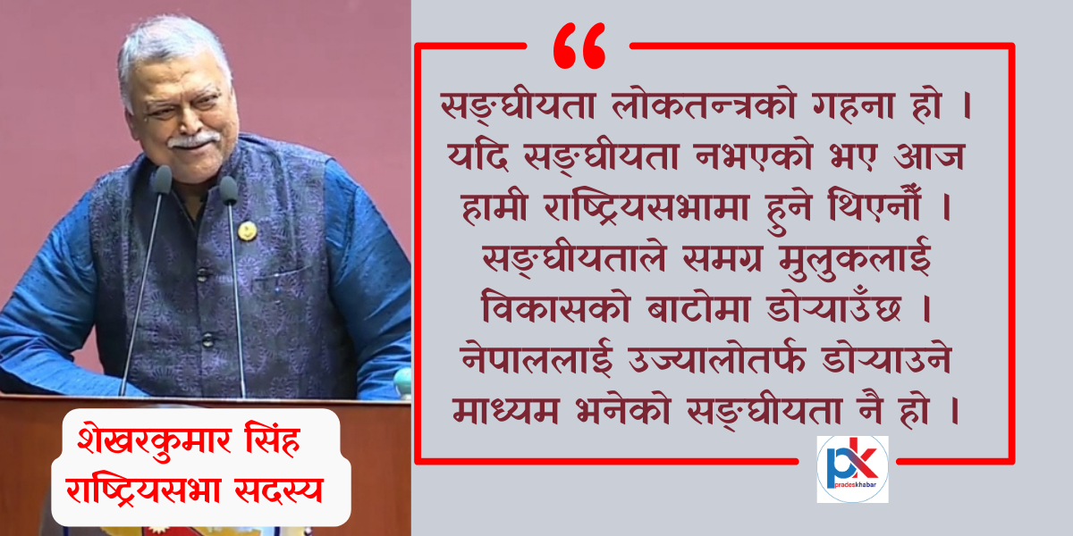 सङ्घीयता लोकतन्त्रको गहना हो : शेखरकुमार सिंह