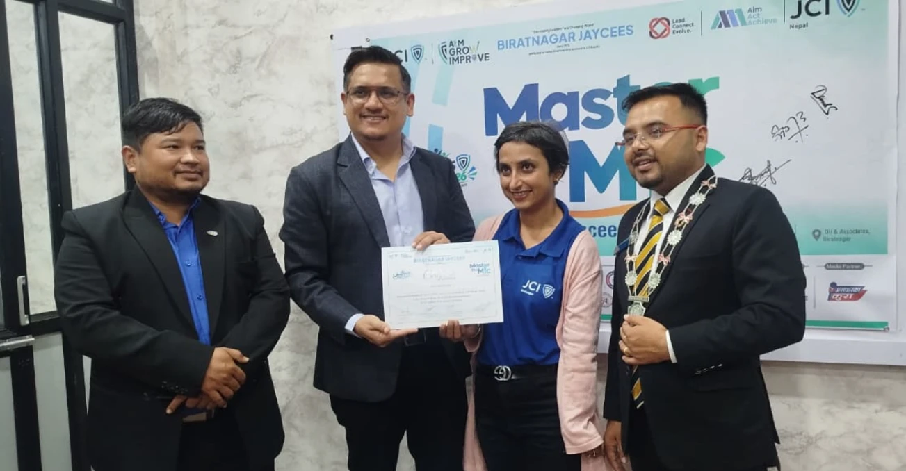 विराटनगर जेसीजको ‘मास्टर द माइक’ कार्यक्रम सम्पन्न