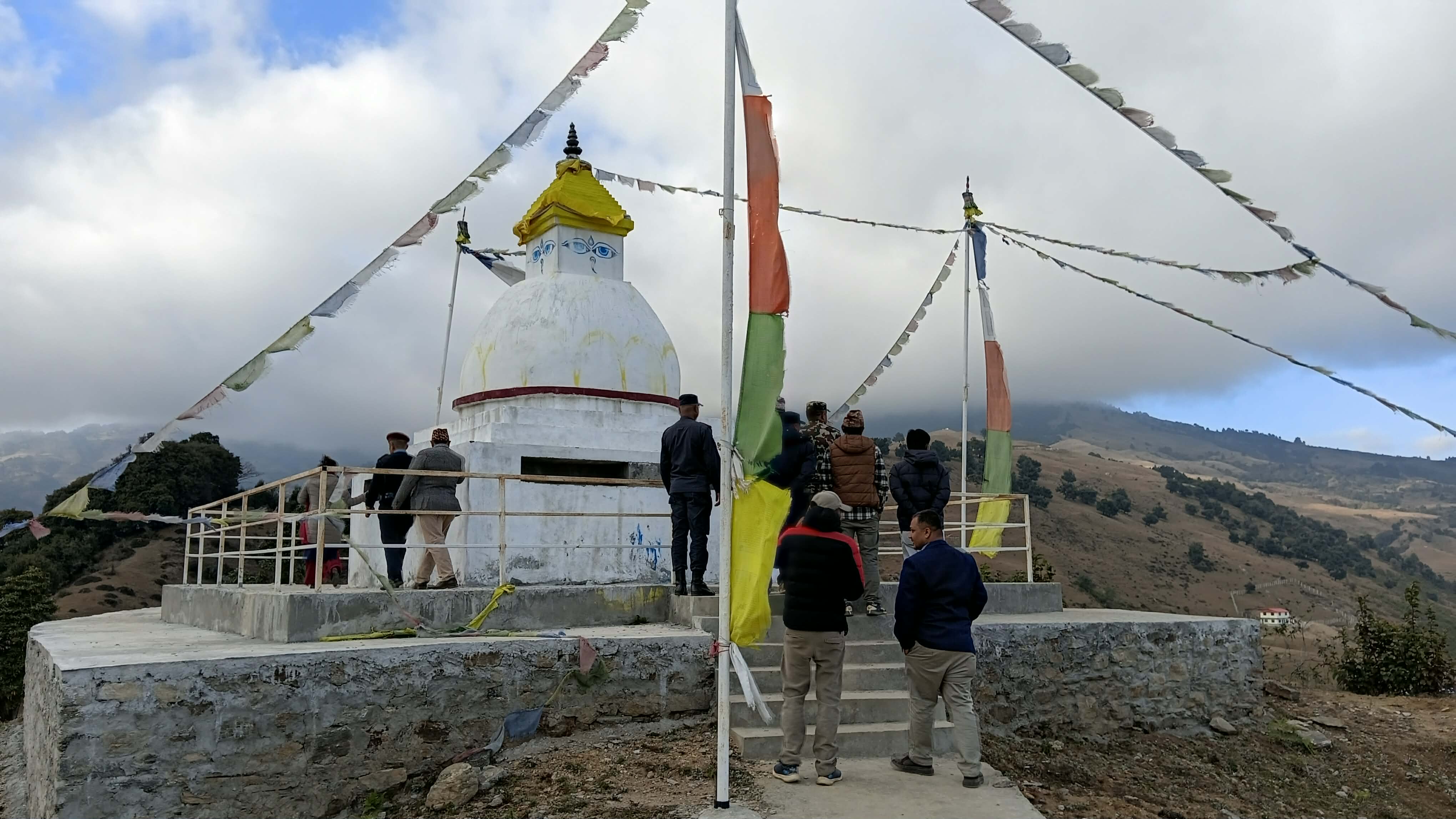 भोजपुरको पाँचधारेमा बौद्धस्तूप निर्माण