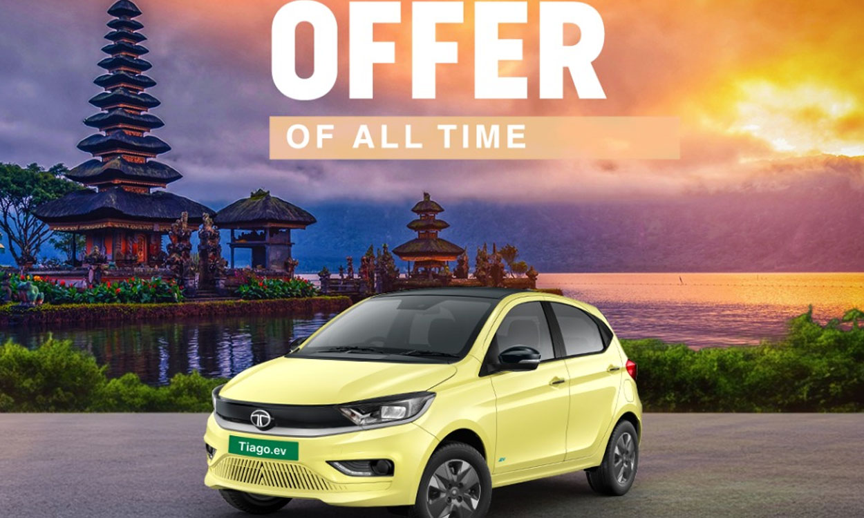 टाटा टियागो इभीमा ‘सबैभन्दा ठूलो अफर’ : बाली भ्रमण, नयाँ मोवाइल वा ठूलो नगद छुटमध्ये रोज्न सकिने