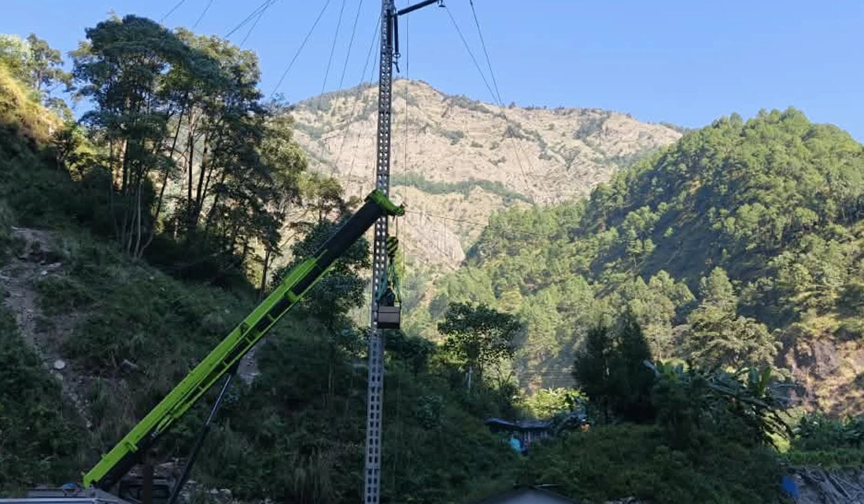 इआरएस टावर प्रयोग गरी २१ दिनपछि सञ्चालनमा आयो कालीगण्डकी करिडोर प्रसारण लाइन
