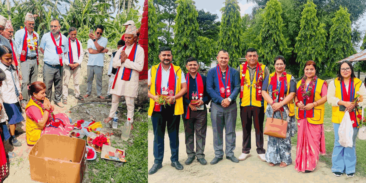 जनता माविमा शौचालय र खानेपानीको धारा निर्माण गर्दै लायन्स क्लब