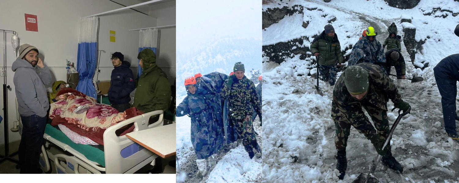 मनाङमा हिमपातमा फसेका १५ सय नागरिकको नेपाली सेनाद्वारा उद्धार