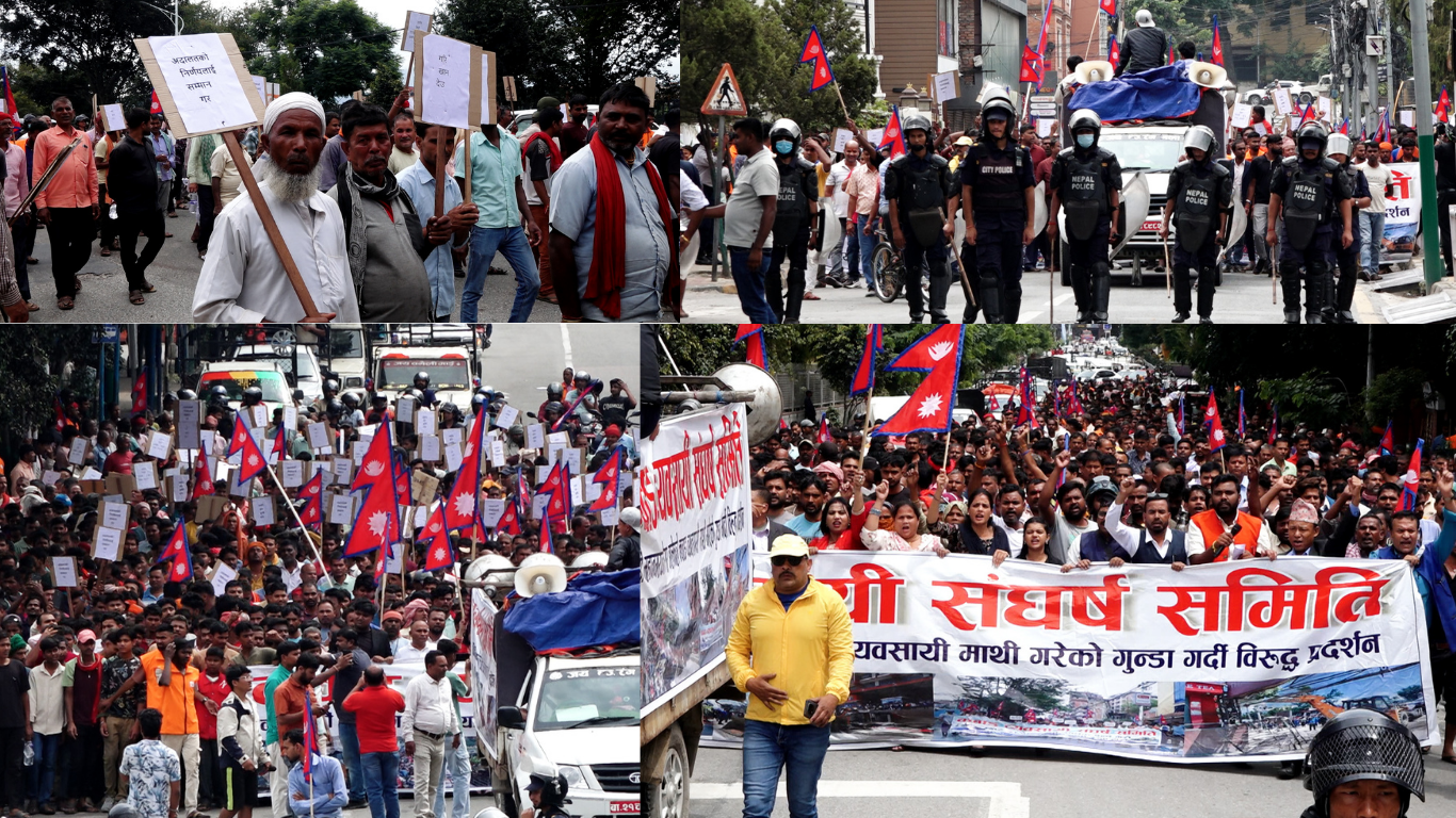 कवाड व्यवसायीले गरे बालेनका विरुद्ध प्रदर्शन