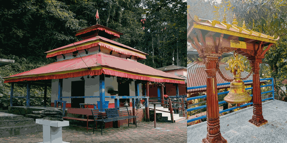 मनकामना धाममा चढाइयो २१६ किलोको घण्टी