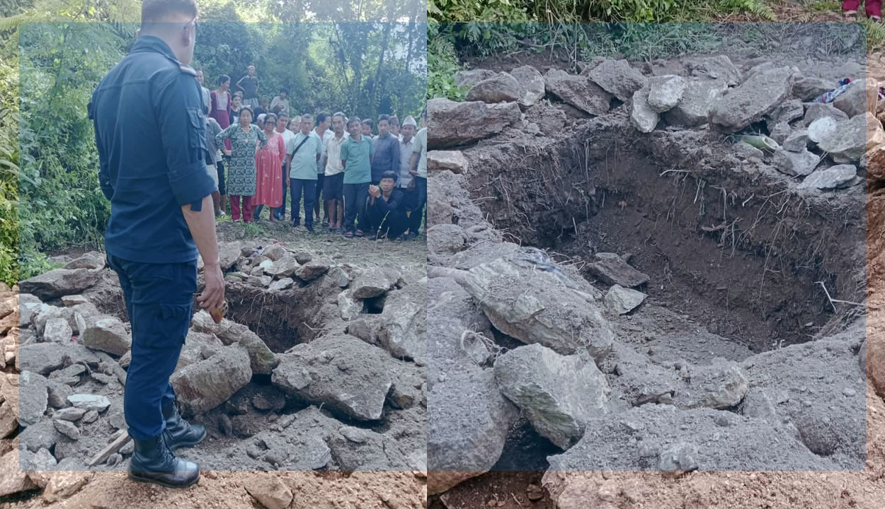 इलामको रोङमा अपांगता भएका युवाको समाधिस्थल उत्खनन्, अनुसन्धान जारी