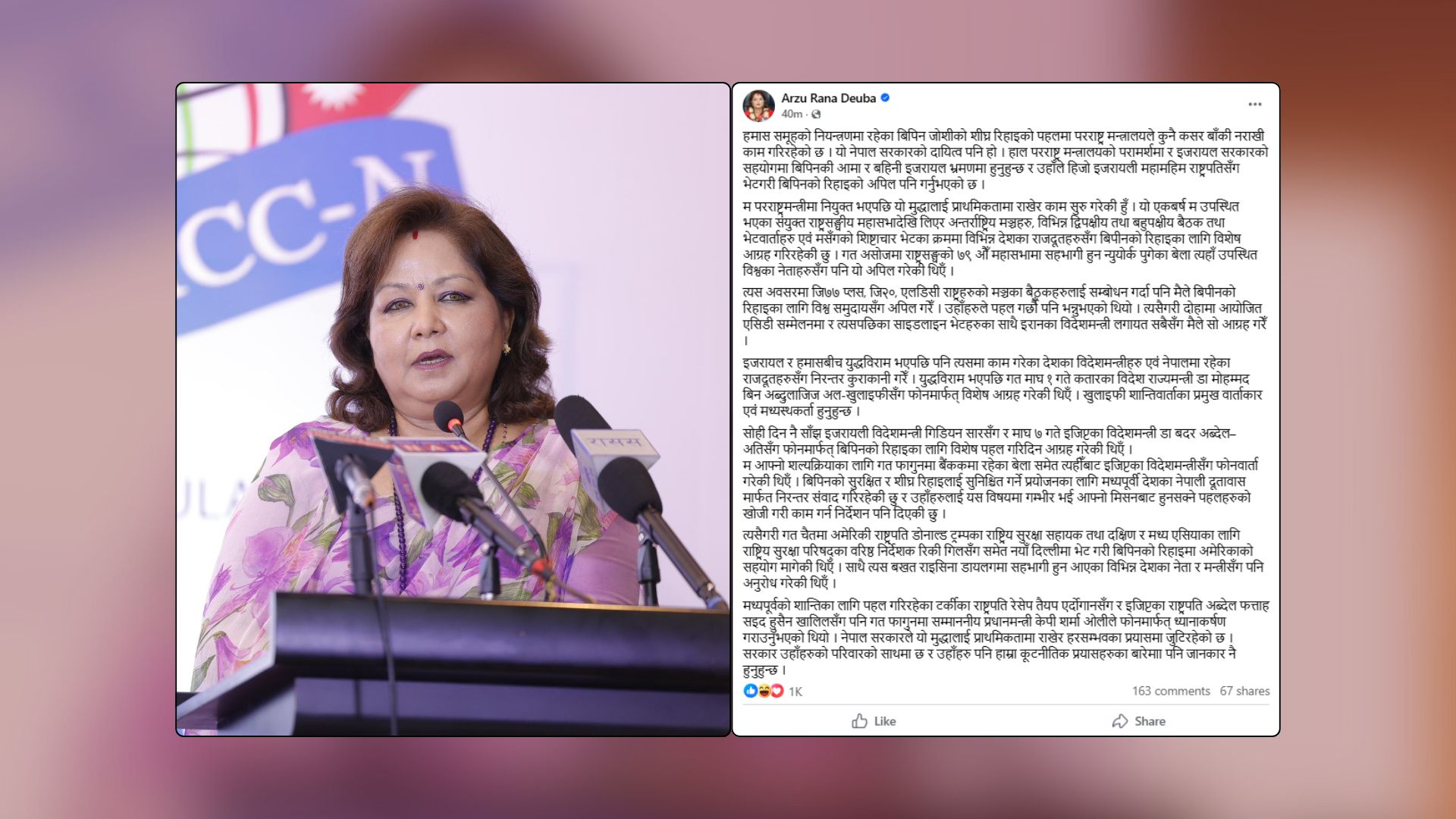 बिपिनको रिहाइका लागि अधिकतम कूटनीतिक पहल गरिरहेका छौँ : परराष्ट्रमन्त्री