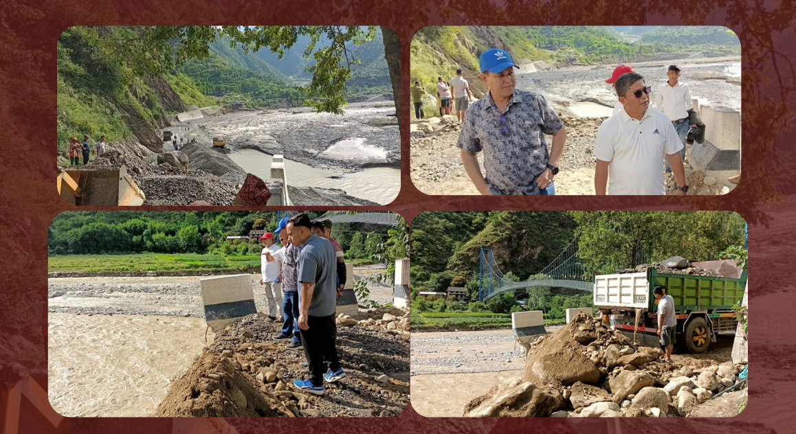 रोशी खोलाको बाढीले बगाएको बिपी राजमार्गमा पुनः निर्माण कार्य तीव्र