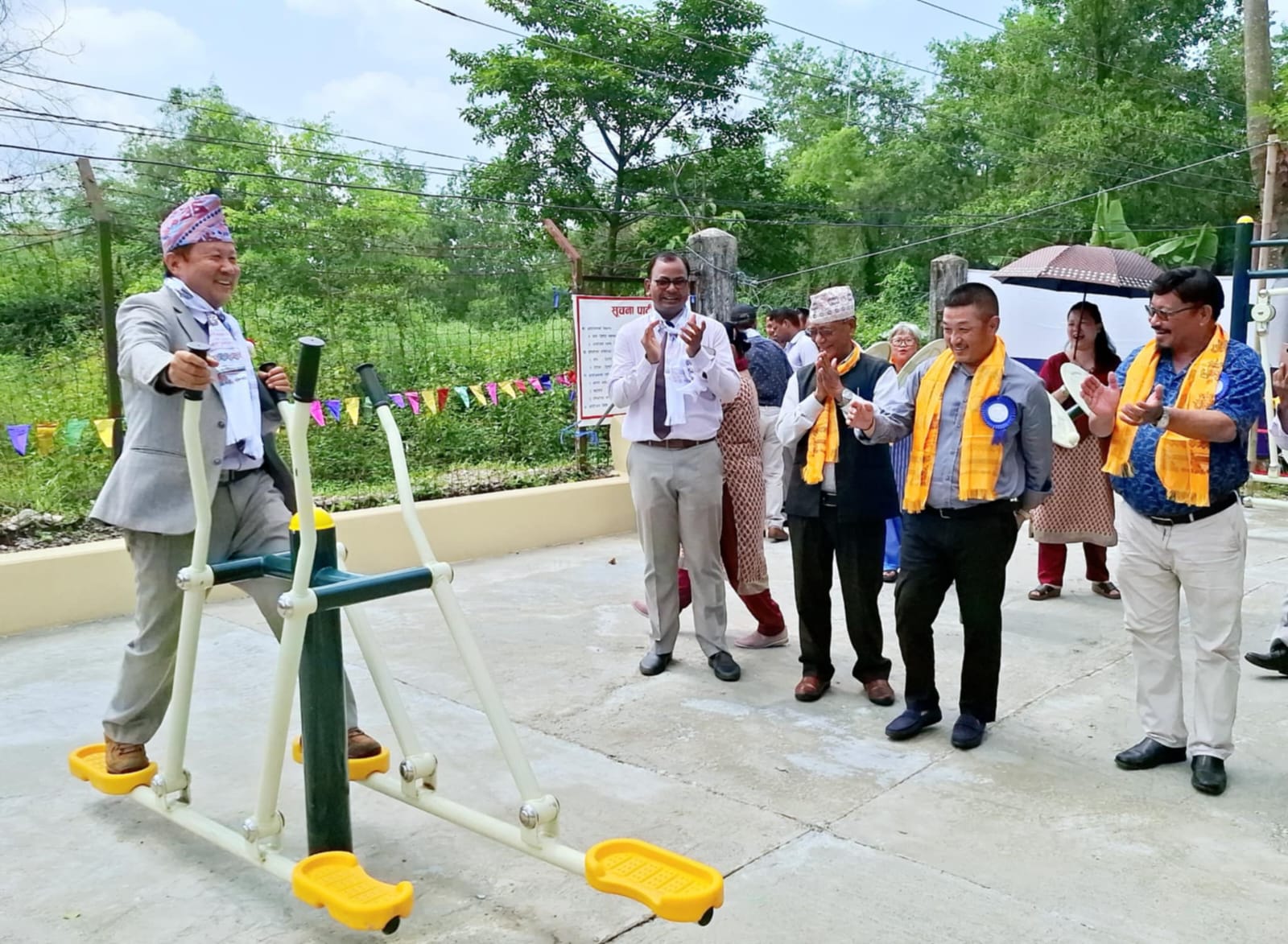 डिपो स्कुलमा खुला व्यायामशाला निर्माण सम्पन्न, वडाध्यक्ष राईद्वारा उद्घाटन