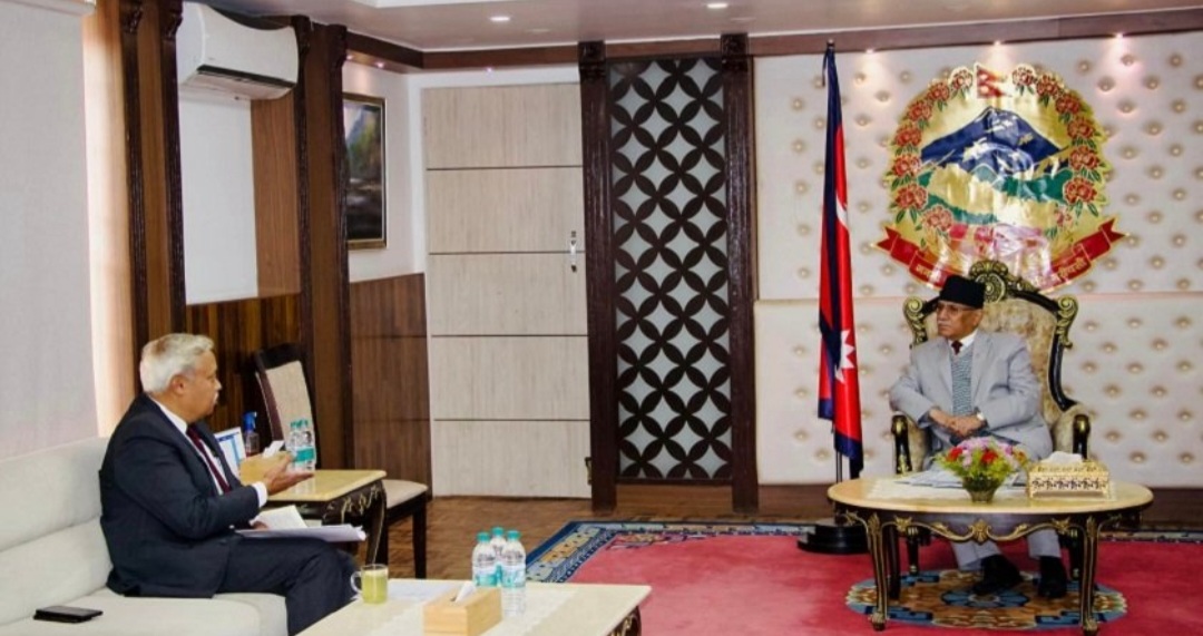 प्रधानमन्त्री प्रचण्ड र भारतीय राजदूत श्रीवास्तव बिच भेटवार्ता