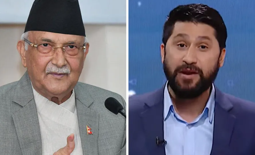 केपी ओली र रवि लामिछानेबिच भेटवार्ता