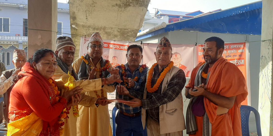 तरहराका टंक नेपालद्धारा मन्दिरलाई ४२ लाख बराबरको भवन दान