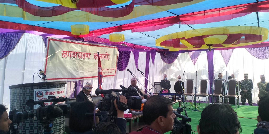 प्रदेश १ का मुख्यमन्त्री कार्कीले लिए सपथ