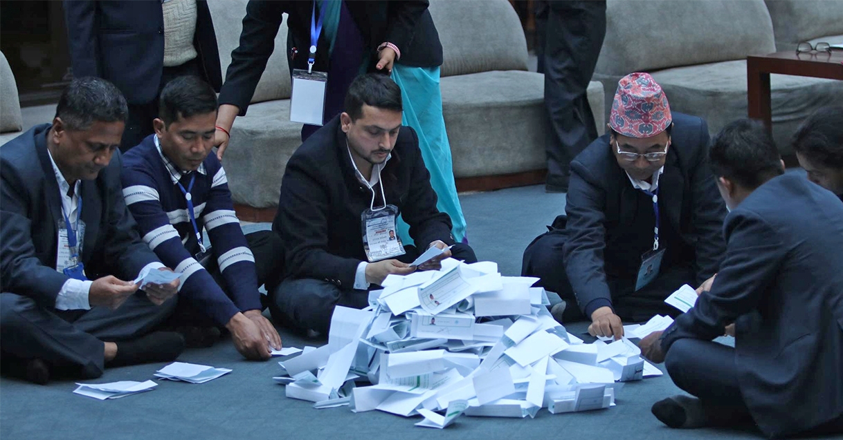 राष्ट्रपति निर्वाचनको मतगणना संसद् भवनमा जारी