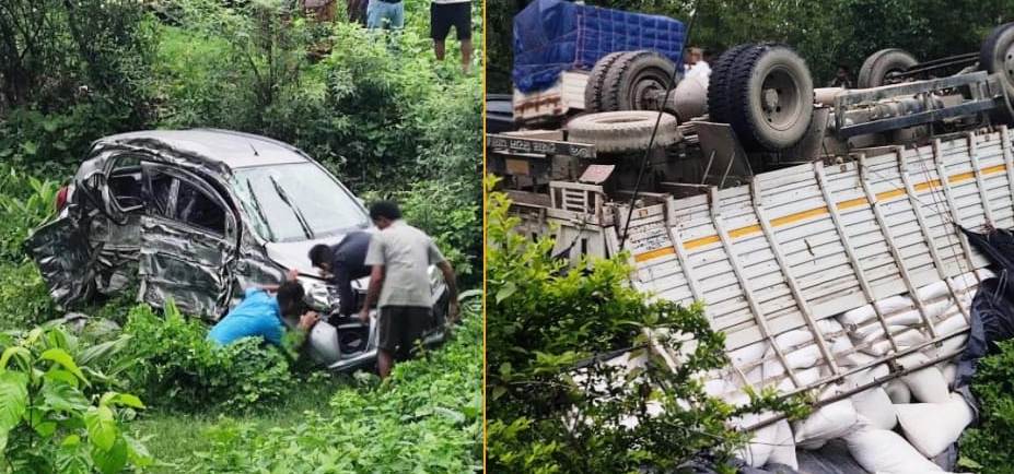 ट्रक र कार ठोक्किँदा बाबुछोरीको मृत्यु, ६ जना घाइते