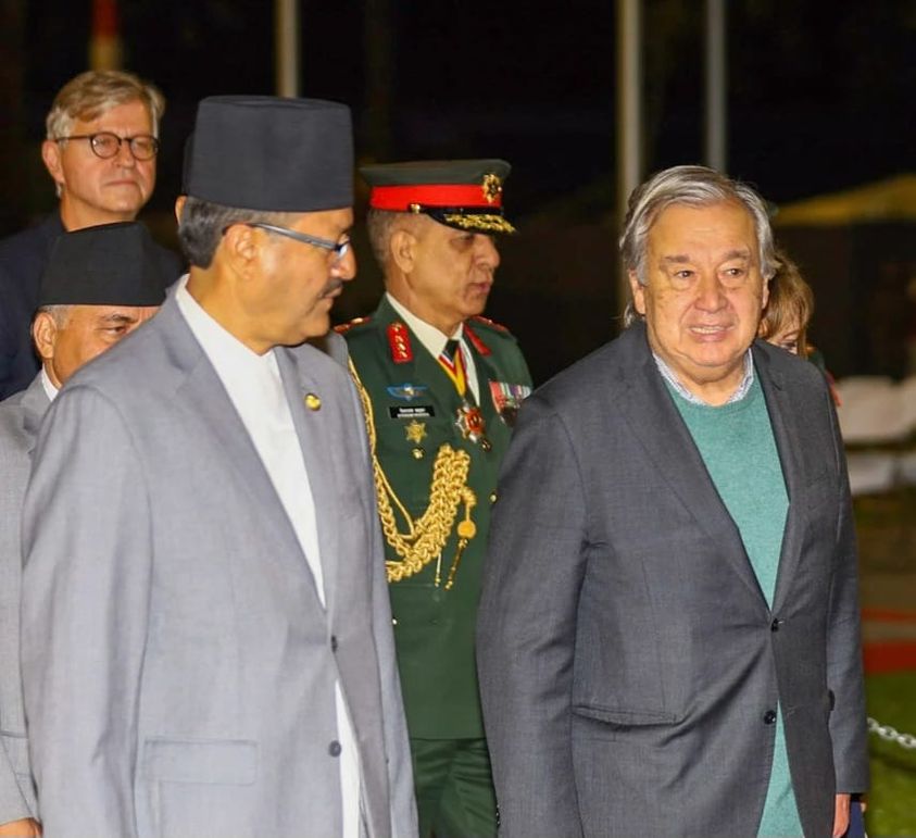 महासचिव गुटेरस नेपालमा,राष्ट्रपति,प्रधानमन्त्रीलगायत शीर्ष नेतासँग उनले आजै शिष्टाचार भेट गर्ने