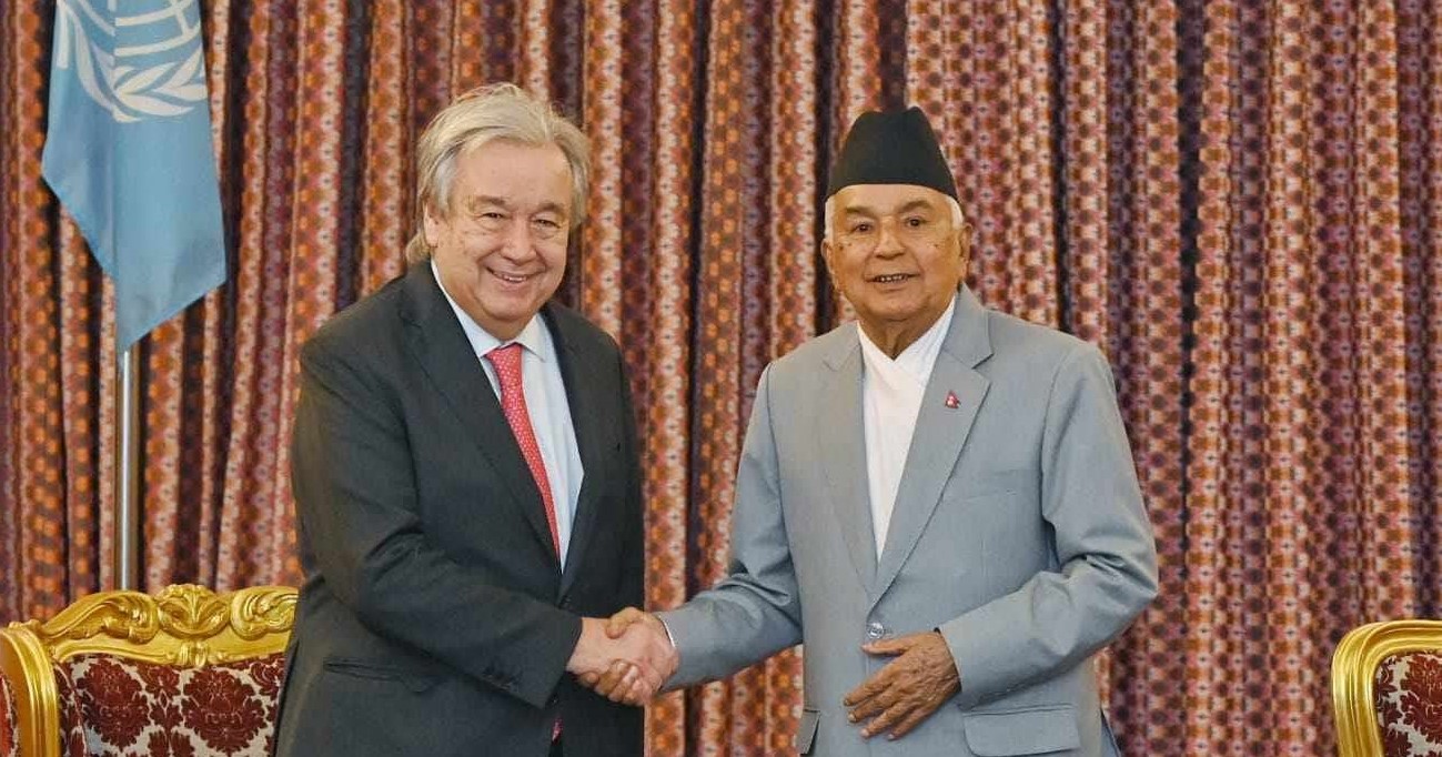 राष्ट्रपति पौडेल र संयुक्त राष्ट्रसंघका महासचिवबीच भेटवार्ता