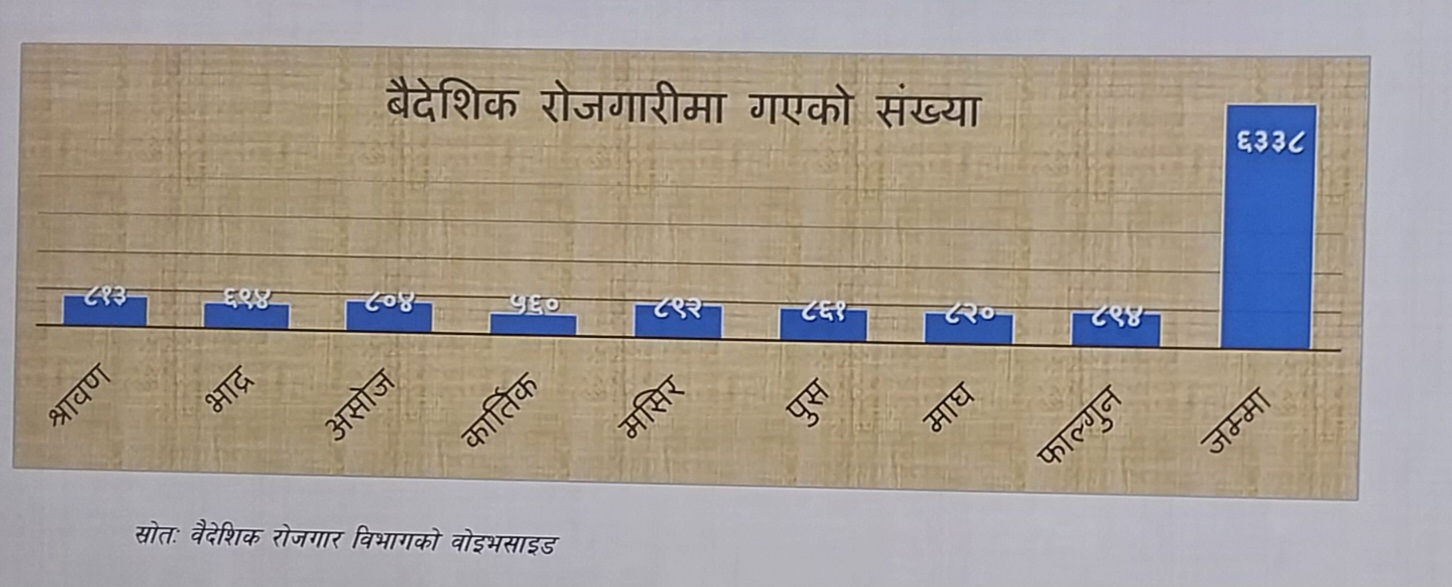 इलामबाट आठ महिनामा छ हजार बढी बिदेसिए
