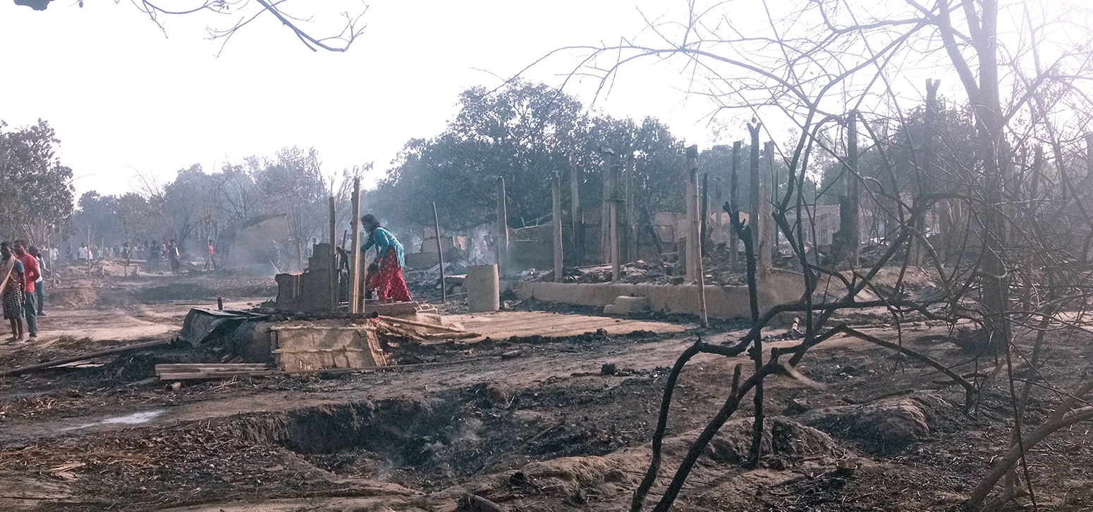 सात घण्टामा जरलहवा बस्ती नै सखाप