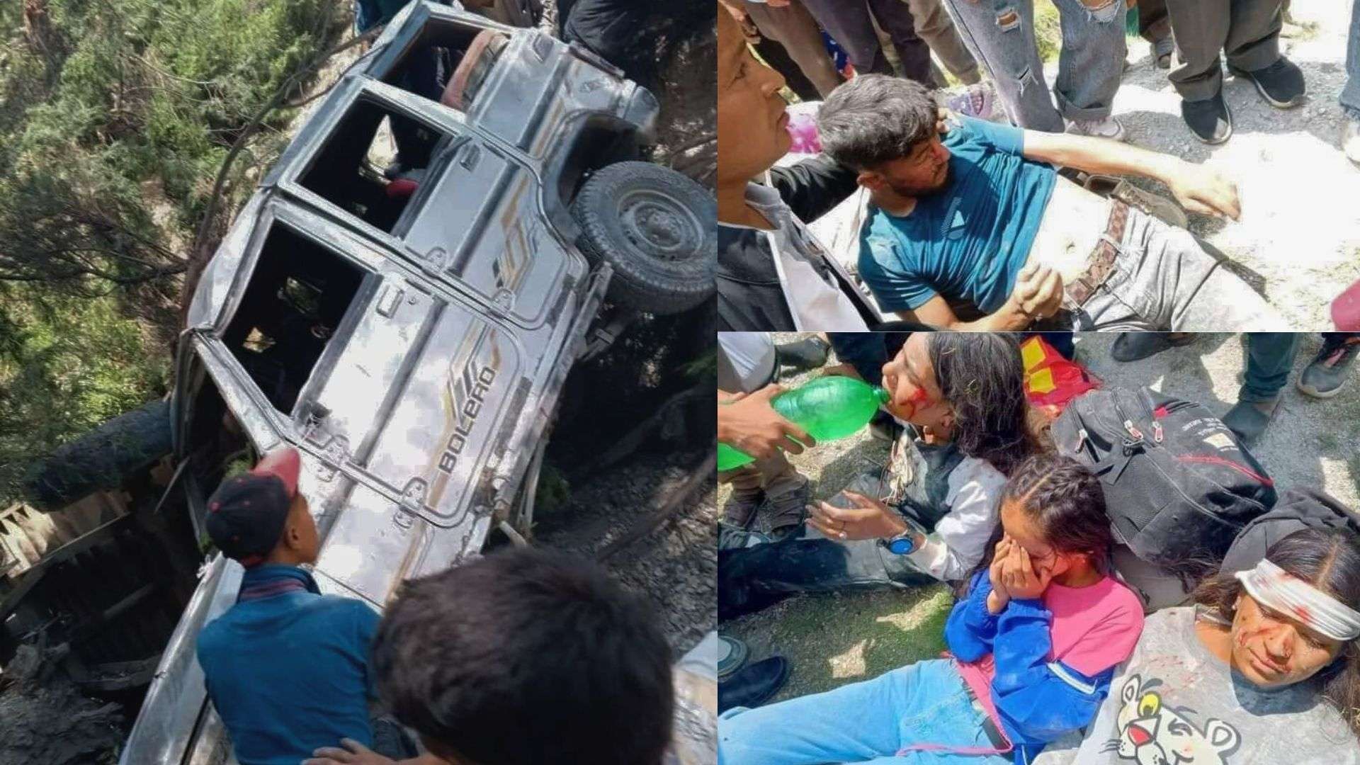रारा जाँदै गरेको जिप दुर्घटना, विद्यार्थी र शिक्षक सहित १२ घाइते