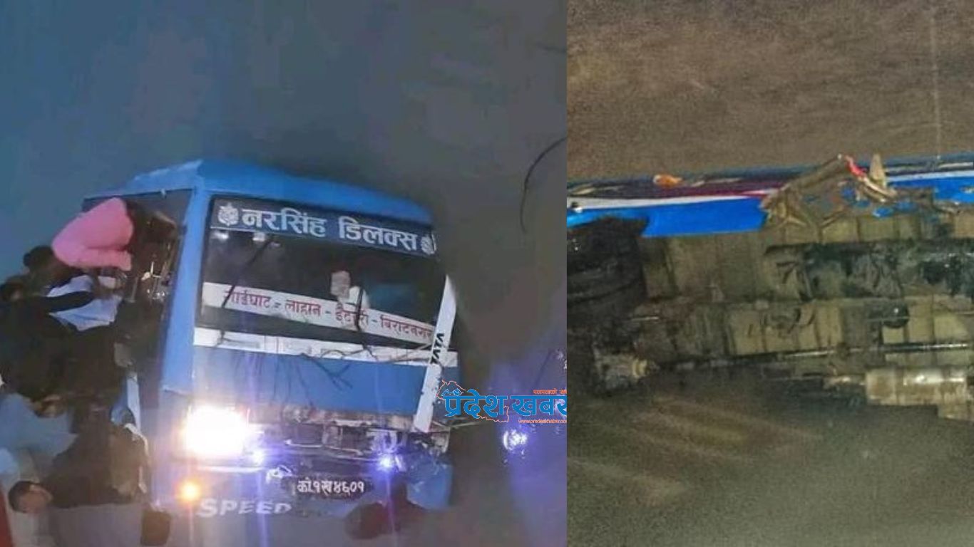 सप्तकोसी नदीमा खसेको बसबाट सबै यात्रुको सकुशल उद्धार, चालक प्रहरीको नियन्त्रणमा