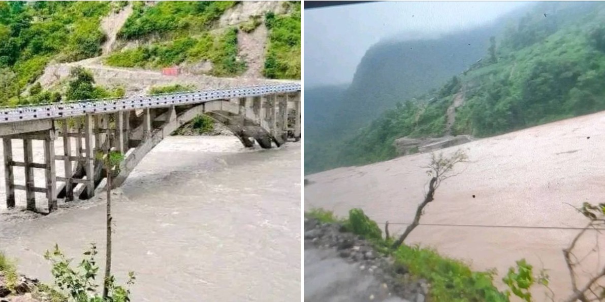 खोटाङ जाने पुल सुनकोसीले बगायो