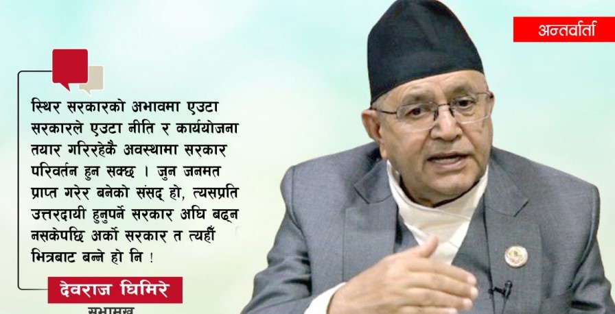 अन्तर्वार्ता :संविधान संशोधनको विषय मनोगत नभई वस्तुगत हुनुपर्छ– सभामुख घिमिरे