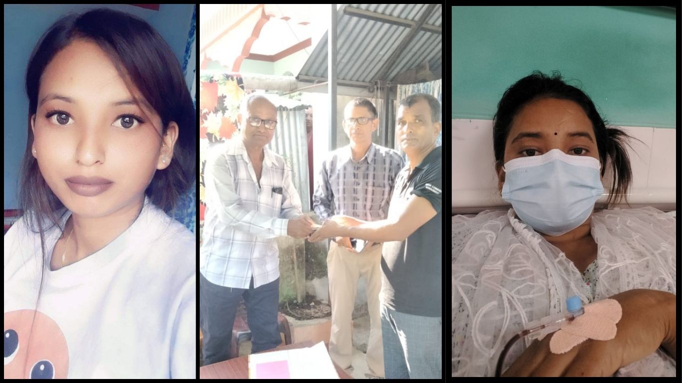 इटहरी निवासी मिर्गौला पीडित अनुषालाई  अधिकारी बन्धु समाजको दुई लाख ५० हजार सहयोग