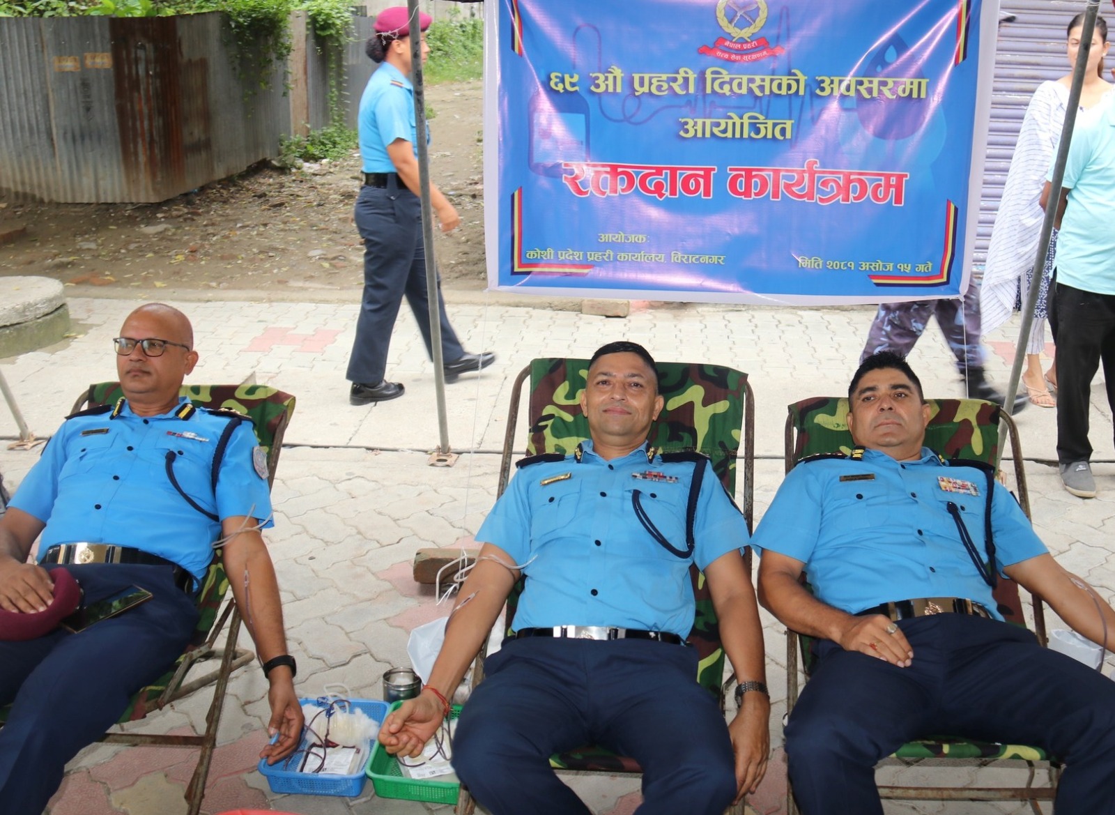 विराटनगरमा प्रहरीको रक्तदान, ६८ पिन्ट रगत संकलन