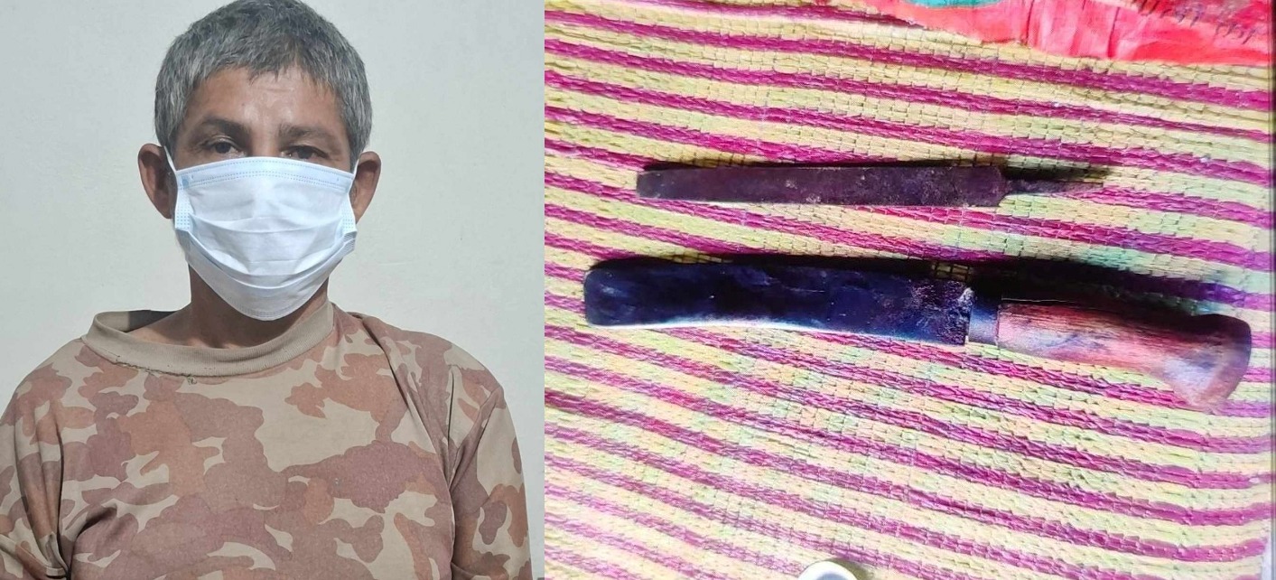 दसैँमा श्रीमतीको हत्या-हतियार सहित पति पक्राउ