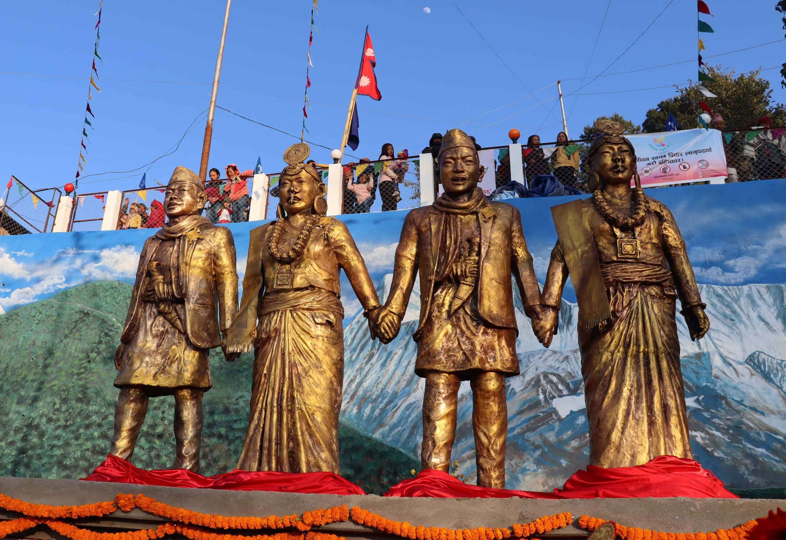 लिम्बू समुदायको संस्कृति संरक्षण गर्न फुङलिङमा धाननाच स्तम्भ निर्माण